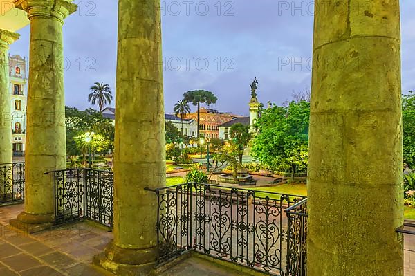 Independence Square at sunset as seen from the Presidential Palace