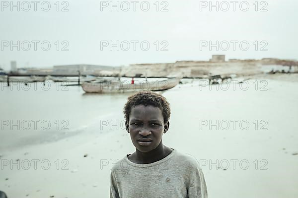 Portrait of a fisherman on the beach