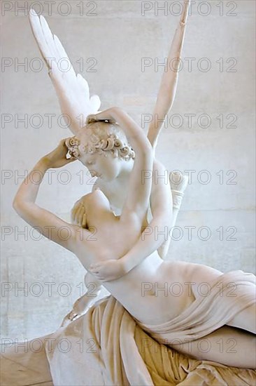 Psyche revived by Cupids kiss inside the Louvre