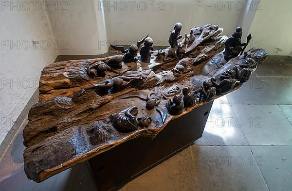 Wooden nativity scene scene in the main Protestant church of St. Johannis