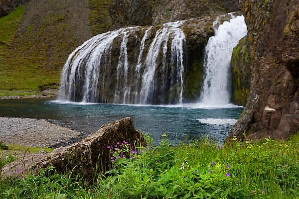 The Systrafoss waterfall