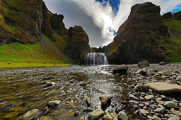 The Systrafoss waterfall