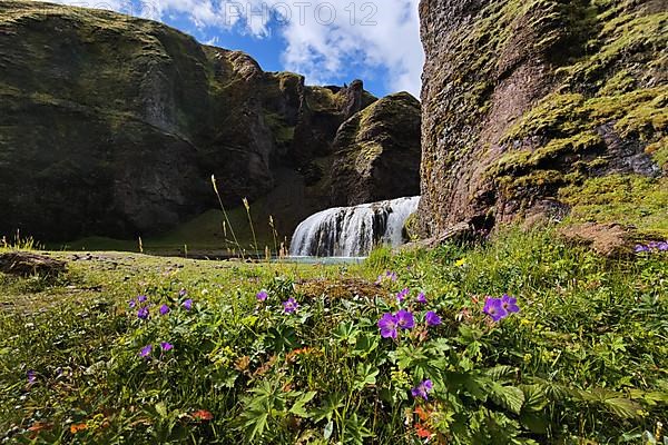 The Systrafoss waterfall