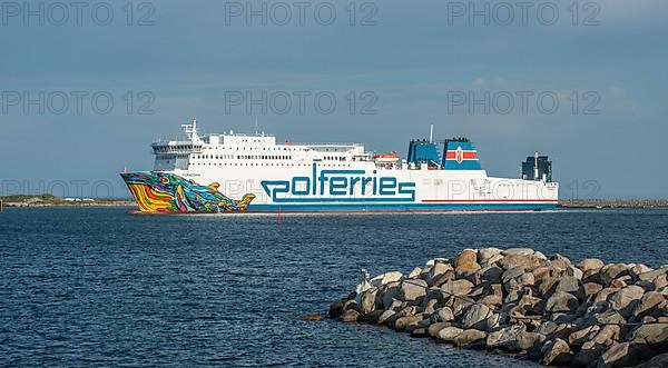 Polferries ferry Cracovia arrive in Ystad after travelling from Swinoujscie