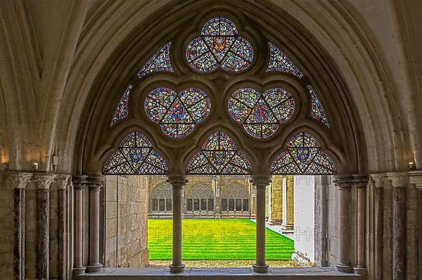 Window Westminster Abbey in the Cloisters London England