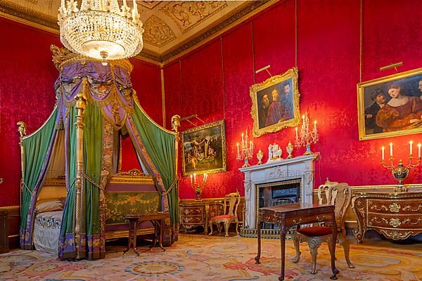 Bedchamber of the Queen in Windsor Castle inside London England