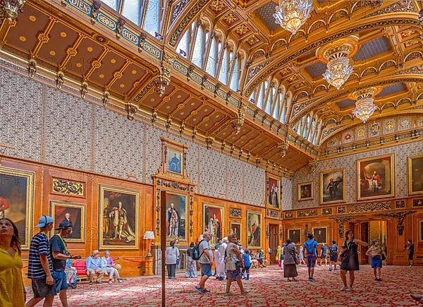 Picture Gallery at the Queen's Windsor Castle inside London England