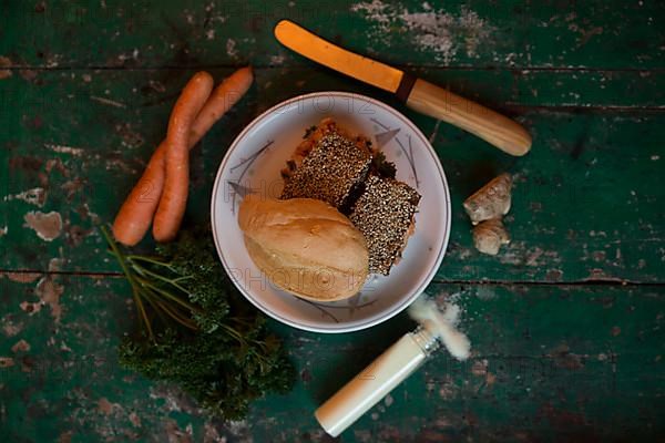 Vegan tofu burger with sesame seeds