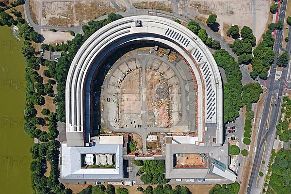 Aerial view of unfinished Congress Hall of the NSDAP in the Third Reich