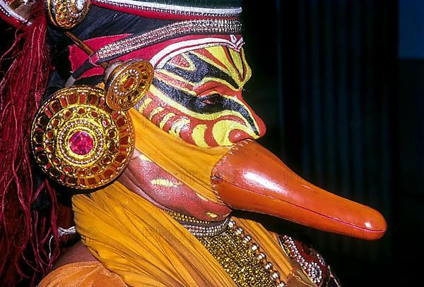 A bird character in Kathakali