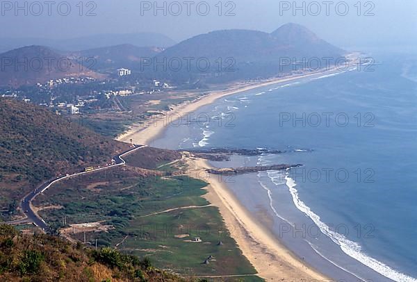 A scene of Sagar Nagar beach and Rushikonda beach from the Kailasagiri in Visakhapatnam Vizag