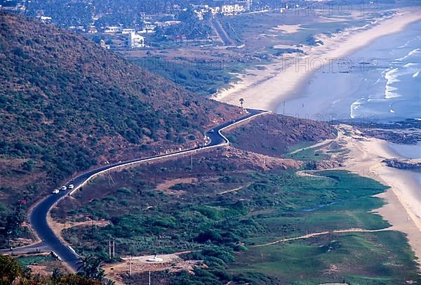 A scene of Sagar Nagar beach and Rushikonda beach from the Kailasagiri in Visakhapatnam Vizag