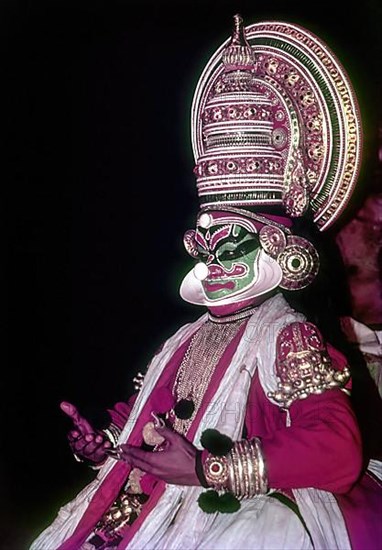 Kathakali kathi character represents the arrogant and evil in Kerala Kalamandalam