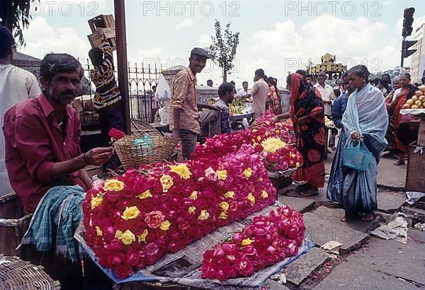 Selling flowers at City Market in Bengaluru Bangalore