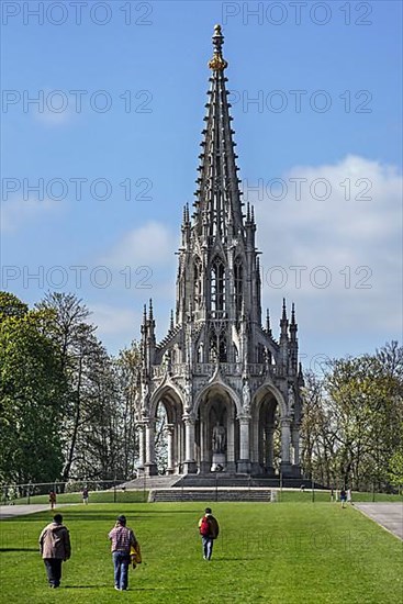 Dynasty monument to King Leopold I in extravagant neo-Gothic style in Laeken near Brussels