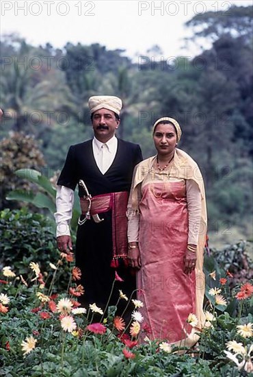 Kodava couple in their traditional dress at Madikeri