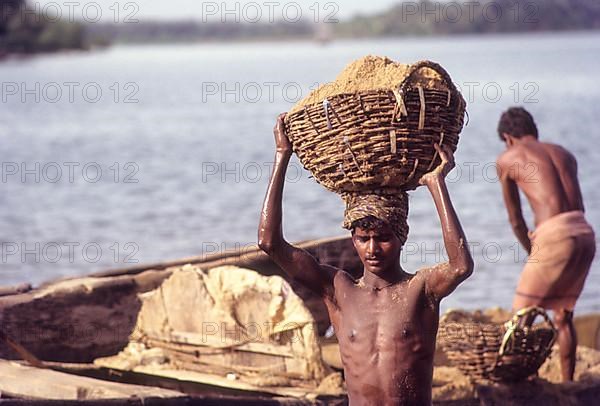 Collecting sand from Gurpura River near Sultan Battery