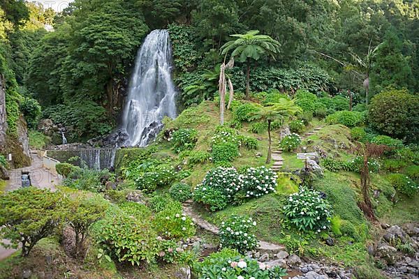 Waterfall in the river valley