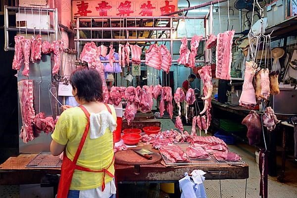 Butcher's shop at market