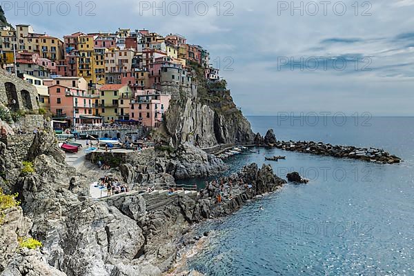 Rocky shoreline and harbour