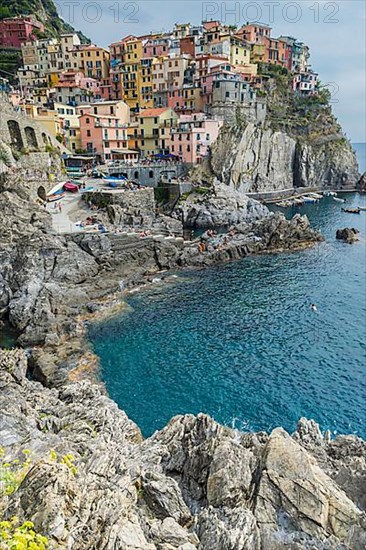 Rocky shoreline and harbour