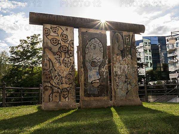 Part of the original Berlin Wall on the road of remembrance before the Ministry of the Interior