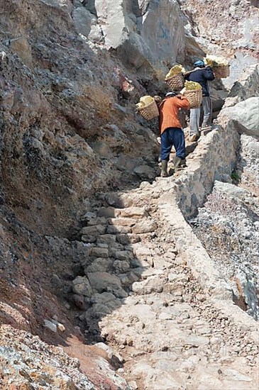 Sulphur carriers rising from Kawah Ijen volcano