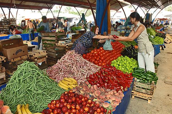 Woman at vegetable market