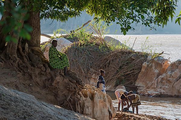 Malagasy woman on the banks of the Mananbolo River