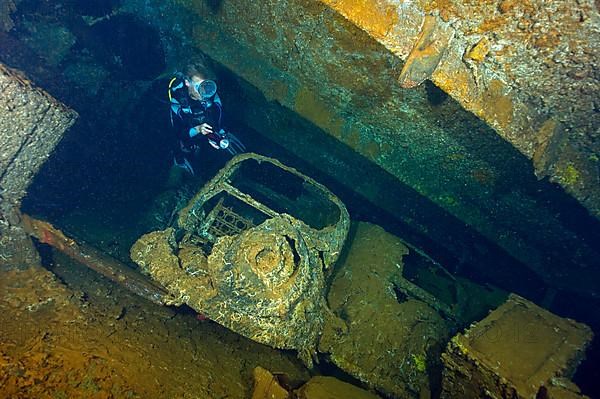 Diver and FIAT Car