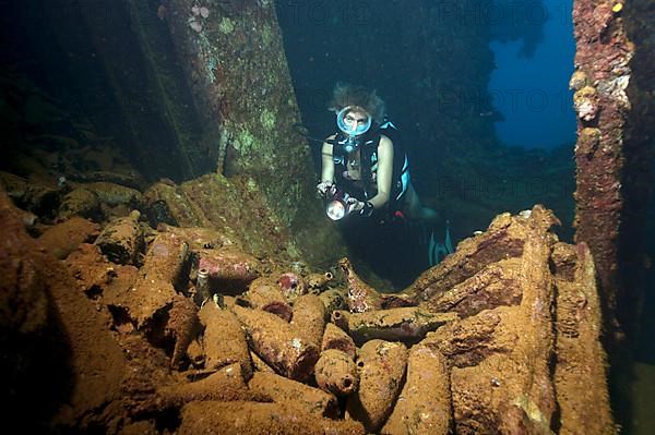 Divers and Wine Bottles