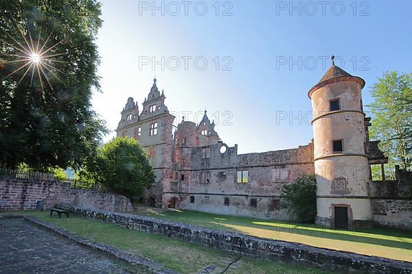 Hirsau Monastery built 11th century against the light near Calw