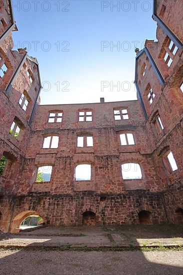 Walls and interior view of the Jadgschloss in Hirsau Monastery built 11th century