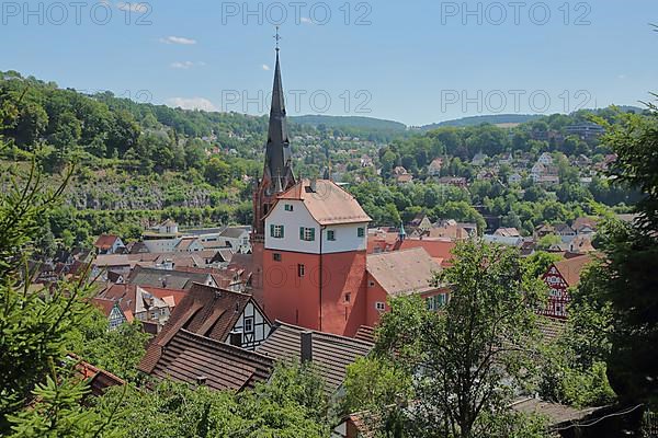 View of St. Peter and Paul Church and Der Lange in Calw