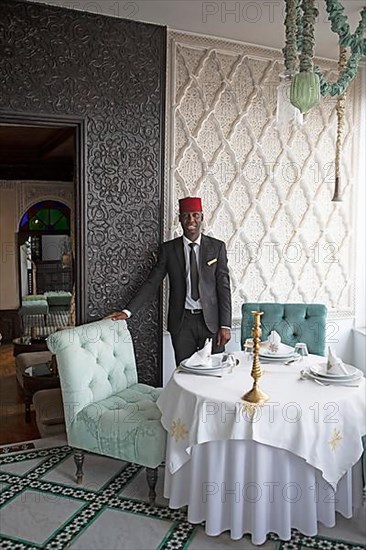 Moroccan maitre dhotel at Riad Maison Bleue