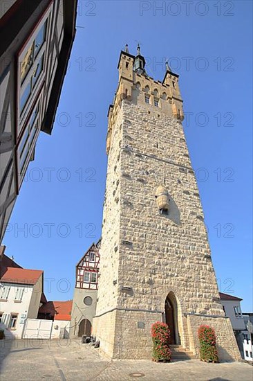 Blue Tower built in 1200 and landmark of Bad Wimpfen