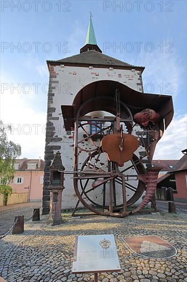 Sculpture Wheel Stage by Helmut Lutz 2013 at the Hagenbachturm on the Burgberg in Breisach