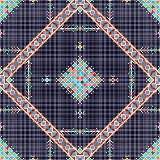 Traditional Berber embroidery seamless pattern