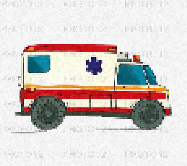 Pixel art ambulance