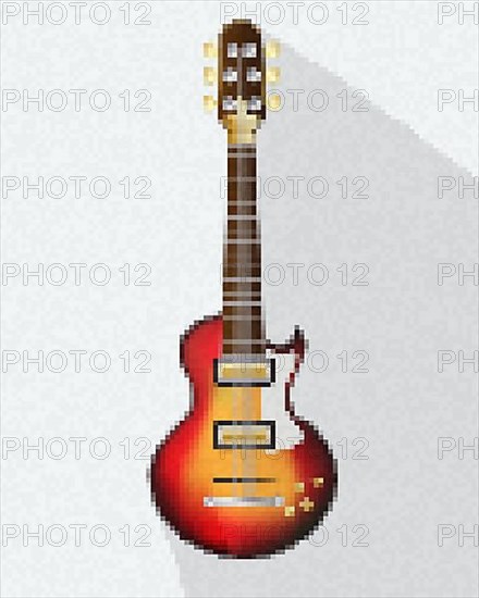 Pixel art electric guitar icon