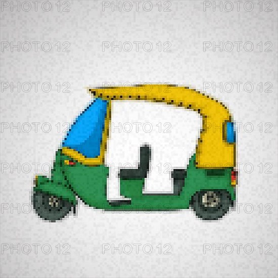 Pixel art tuk tuk icon