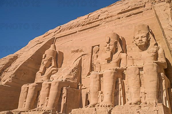 Statues Pharaoh Ramses II Rock Temple Abu Simbel