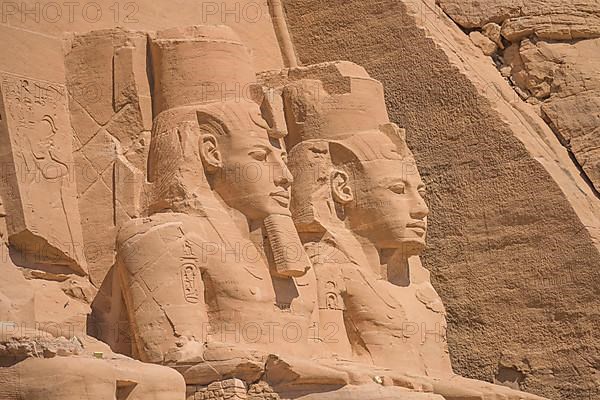 Statues Pharaoh Ramses II Rock Temple Abu Simbel