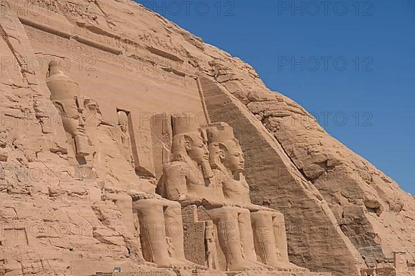 Statues Pharaoh Ramses II Rock Temple Abu Simbel