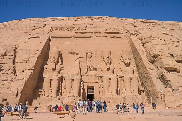Statues Pharaoh Ramses II Rock Temple Abu Simbel