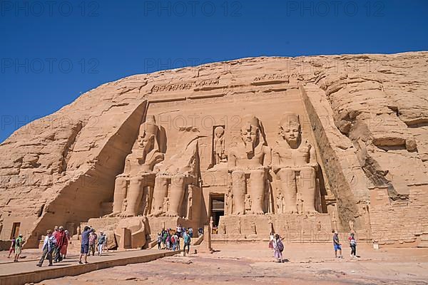 Statues Pharaoh Ramses II Rock Temple Abu Simbel