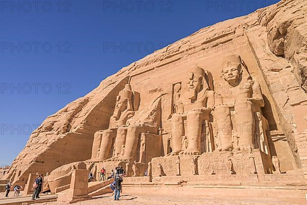 Statues Pharaoh Ramses II Rock Temple Abu Simbel