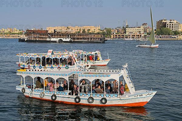 Excursion boats on the Nile at Luxor