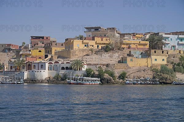 Dwellings at the old Aswan Reservoir near Philae Island