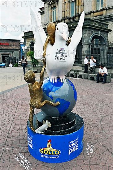 Square with dove of peace behind the National Theatre